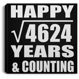 Happy 68th Anniversary Square Root of 4624 Years & Counting - Canvas Square
