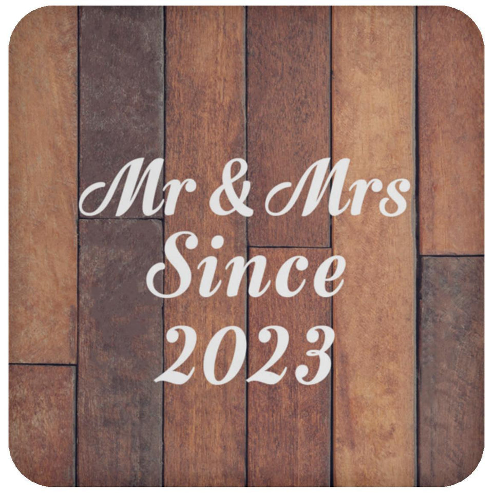 1st Anniversary Mr & Mrs Since 2023 - Drink Coaster E