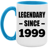 25th Birthday Legendary Since 1999 - 15oz Accent Mug Blue