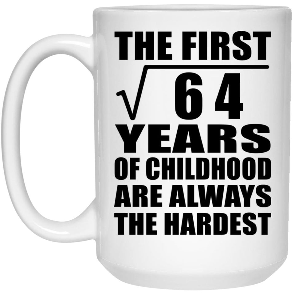 8th Birthday Square Root of 64 Years of Childhood - 15oz Coffee Mug