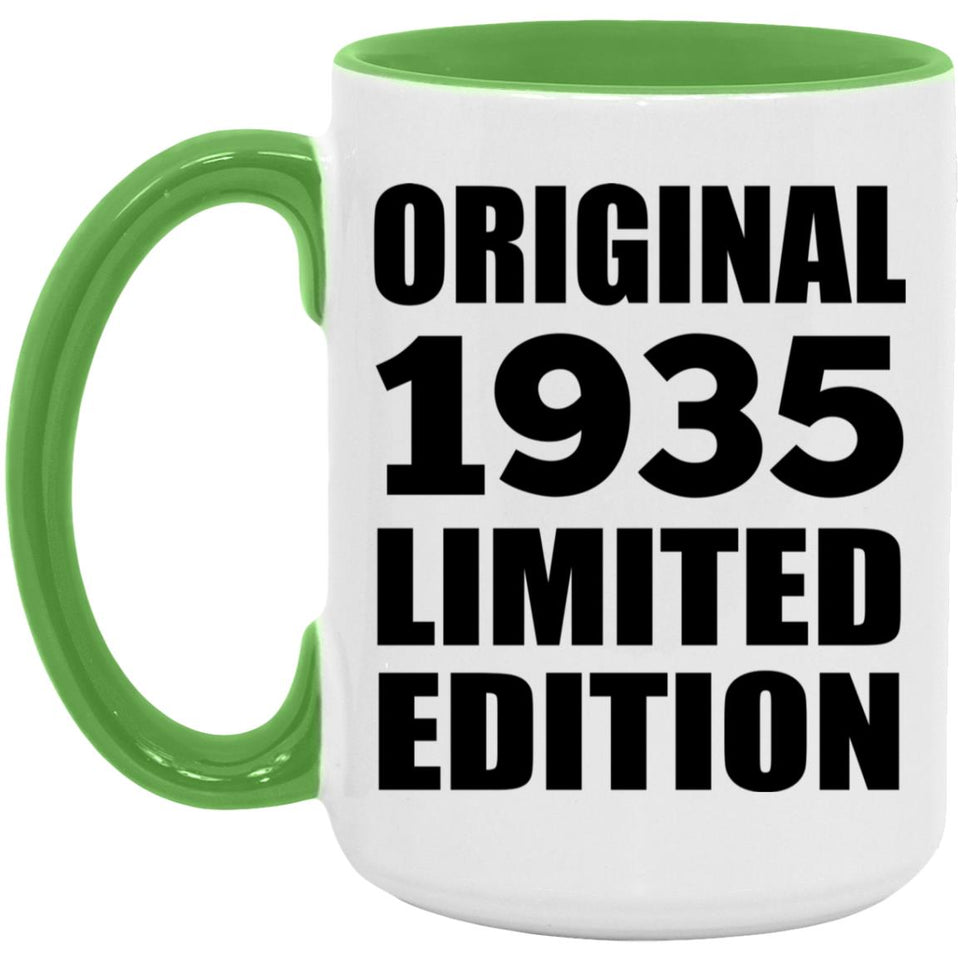 89th Birthday Original 1935 Limited Edition - 15oz Accent Mug Green