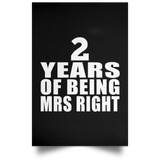 2nd Anniversary 2 Years Of Being Mrs Right - Poster Portrait