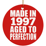 27th Birthday Made In 1997 Aged to Perfection - Circle Ornament