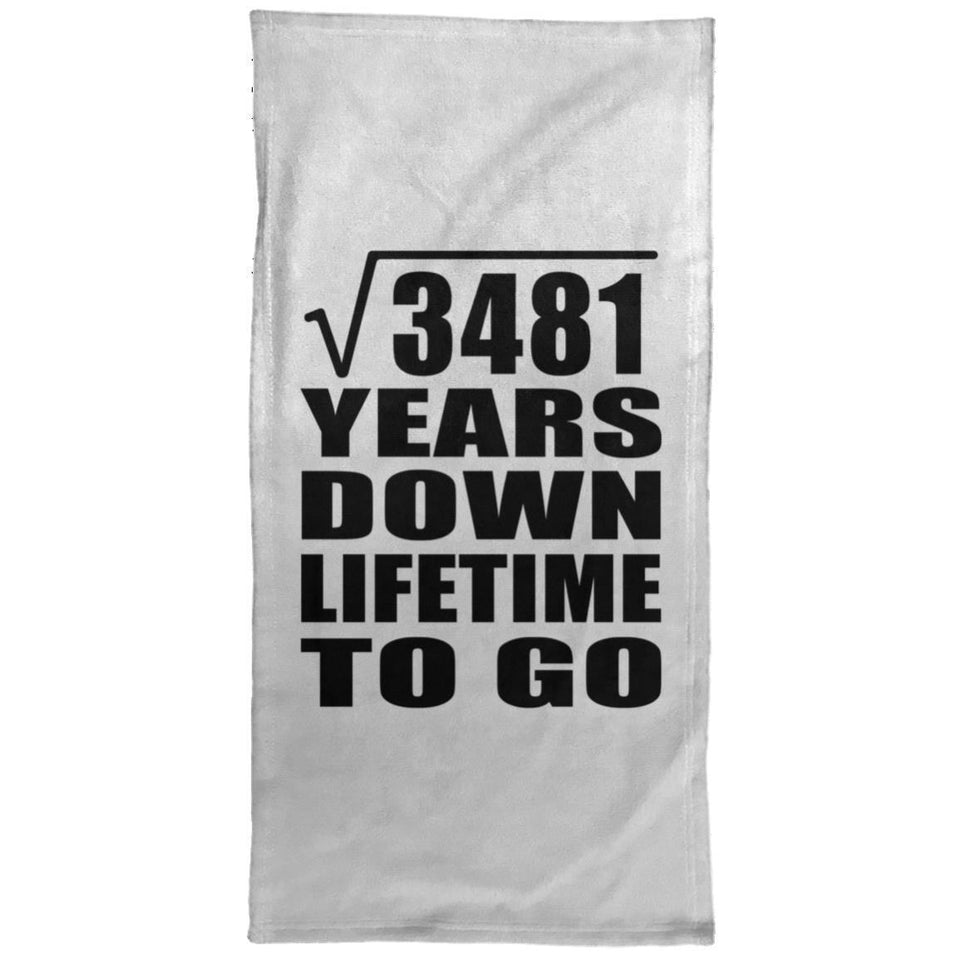 59th Anniversary Square Root of 3481 Years Lifetime To Go - Hand Towel