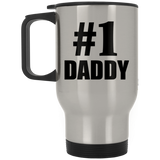 Number One #1 Daddy - Silver Travel Mug