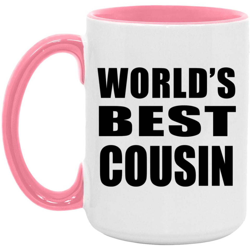 World's Best Cousin - 15oz Accent Mug Pink