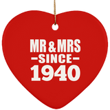 84th Anniversary Mr & Mrs Since 1940 - Heart Ornament