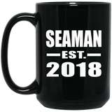Seaman Established EST. 2018 - 15 Oz Coffee Mug Black