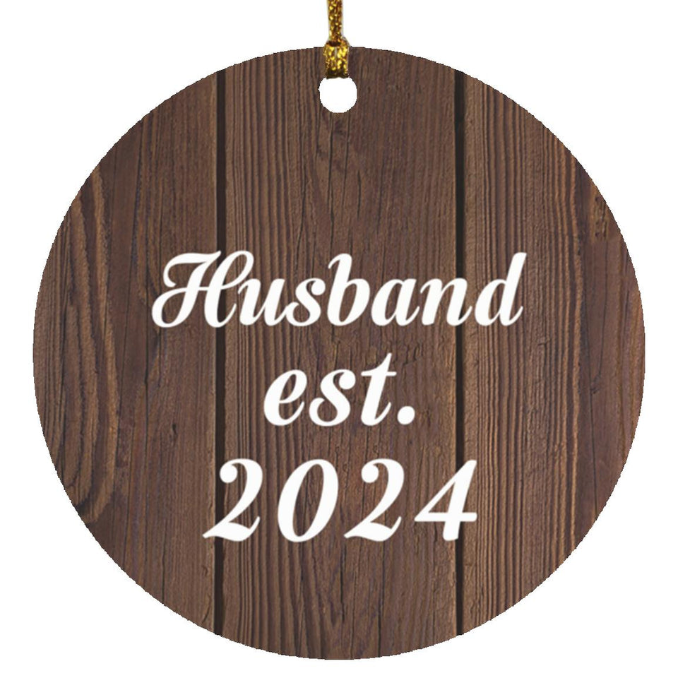 Husband Established EST. 2024 - Circle Ornament D