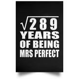17th Anniversary Square Root of 289 Years of Mrs Perfect - Poster Portrait