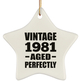 43rd Birthday Vintage 1981 Aged Perfectly - Star Ornament