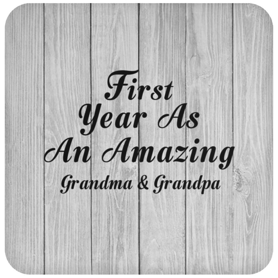 First Year As An Amazing Grandma & Grandpa - Drink Coaster F