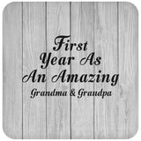 First Year As An Amazing Grandma & Grandpa - Drink Coaster F