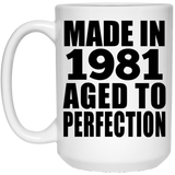43rd Birthday Made In 1981 Aged to Perfection - 15 Oz Coffee Mug