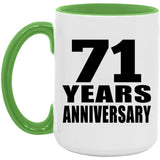71st Anniversary 71 Years Anniversary - 15oz Accent Mug Green