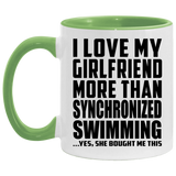 I Love My Girlfriend More Than Synchronized Swimming - 11oz Accent Mug Green