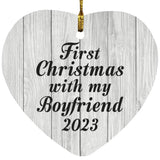 First Christmas With My Boyfriend 2023 - Heart Ornament F
