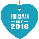 Policeman Established EST. 2018 - Heart Ornament