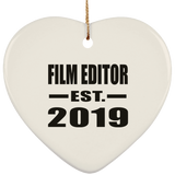 Film Editor Established EST. 2019 - Heart Ornament