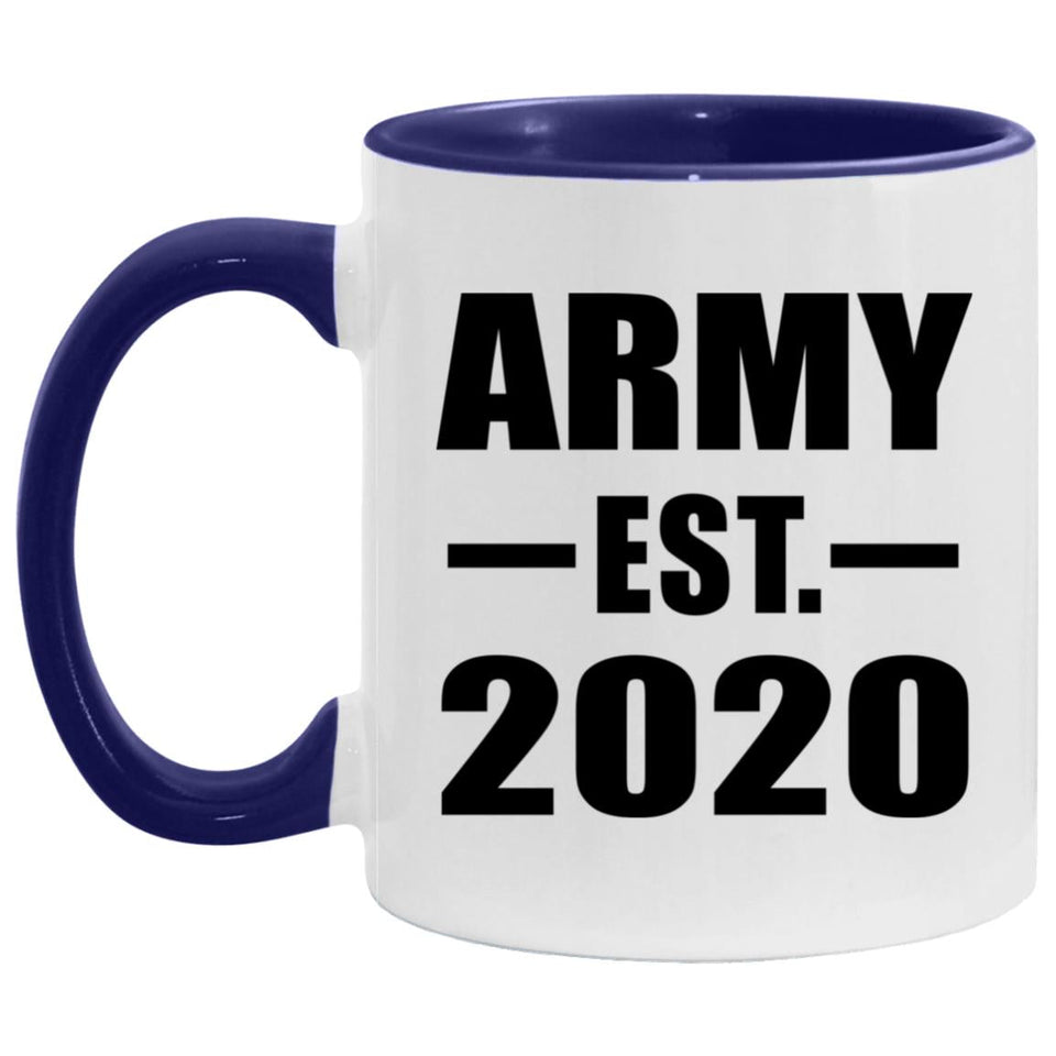 Army Established EST. 2020 - 11oz Accent Mug Purple