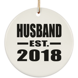 Husband Established EST. 2018 - Circle Ornament