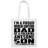 Proud Video Editor Dad Of Awesome Son - Tote Bag White