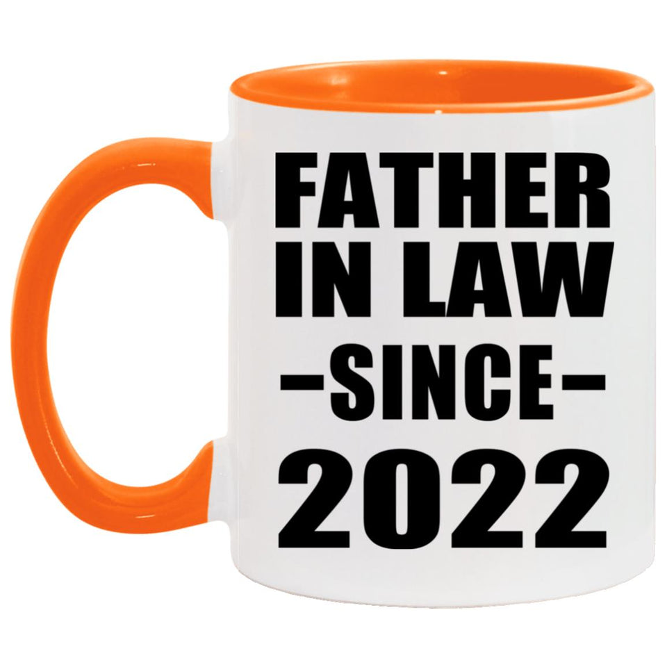 Father In Law Since 2022 - 11oz Accent Mug Orange