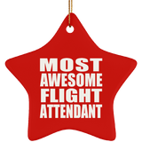 Most Awesome Flight Attendant - Star Ornament