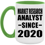 Market Research Analyst Since 2020 - 15oz Accent Mug Green