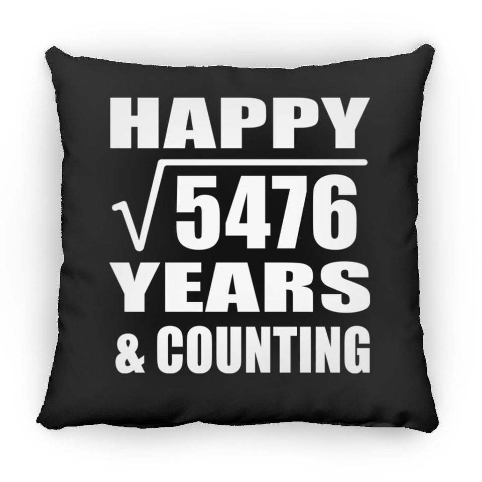 Happy 74th Anniversary Square Root of 5476 Years & Counting - Throw Pillow Black