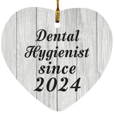 Dental Hygienist Since 2024 - Heart Ornament F