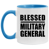 Blessed Military General - 11oz Accent Mug Blue