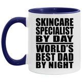 Skincare Specialist By Day World's Best Dad By Night - 11oz Accent Mug Purple