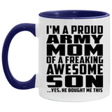 Proud Army Mom Of Awesome Son - 11oz Accent Mug Purple