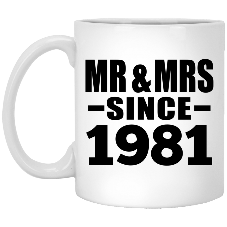 43rd Anniversary Mr & Mrs Since 1981 - 11 Oz Coffee Mug