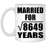 93rd Anniversary Married For Square Root of 8649 Years - 11oz Coffee Mug