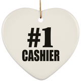 Number One #1 Cashier - Heart Ornament