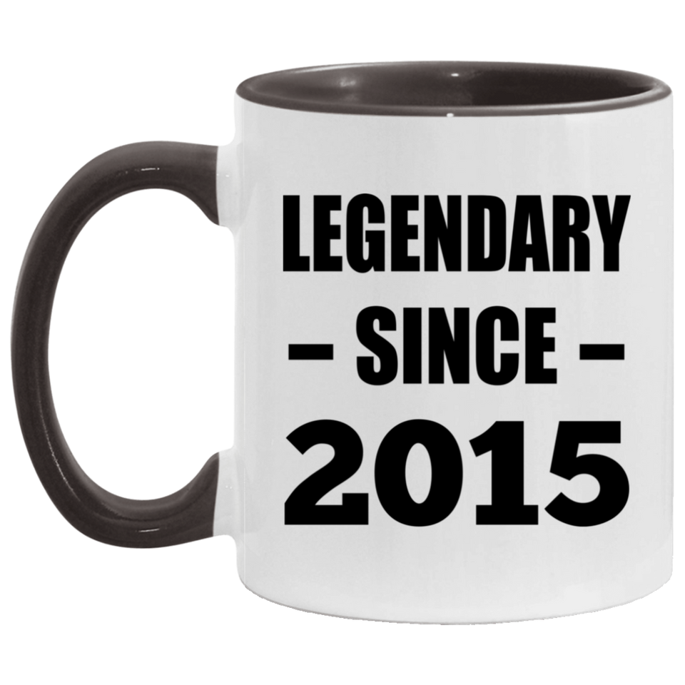 9th Birthday Legendary Since 2015 - 11oz Accent Mug Black