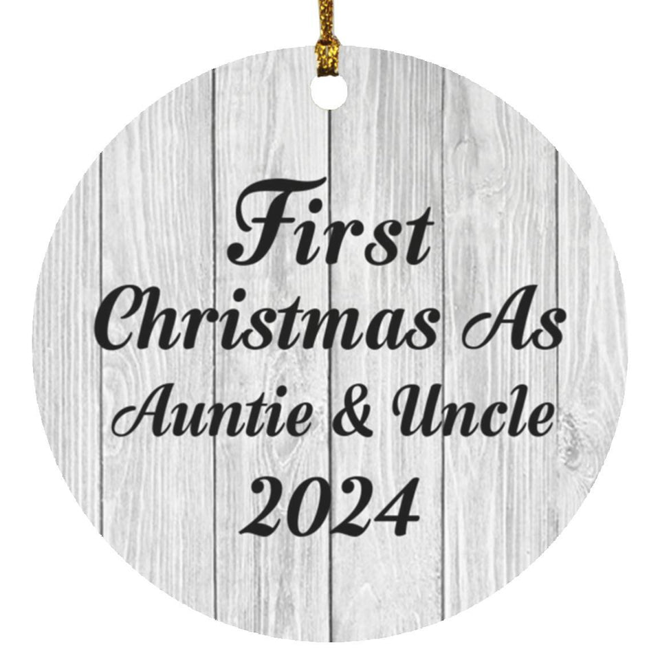 First Christmas As Auntie & Uncle 2024 - Circle Ornament F