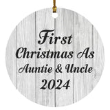 First Christmas As Auntie & Uncle 2024 - Circle Ornament F