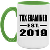 Tax Examiner Established EST. 2019 - 15oz Accent Mug Green