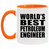World's Best Petroleum Engineer - 11oz Accent Mug Orange