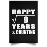 Happy 3rd Anniversary Square Root of 9 Years & Counting - Poster Portrait