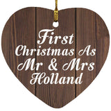 First Christmas As Mr & Mrs Holland - Heart Ornament D