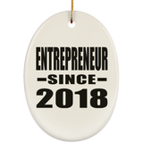 Entrepreneur Since 2018 - Oval Ornament