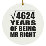 68th Anniversary Square Root of 4624 Years of Being Mr Right - Circle Ornament