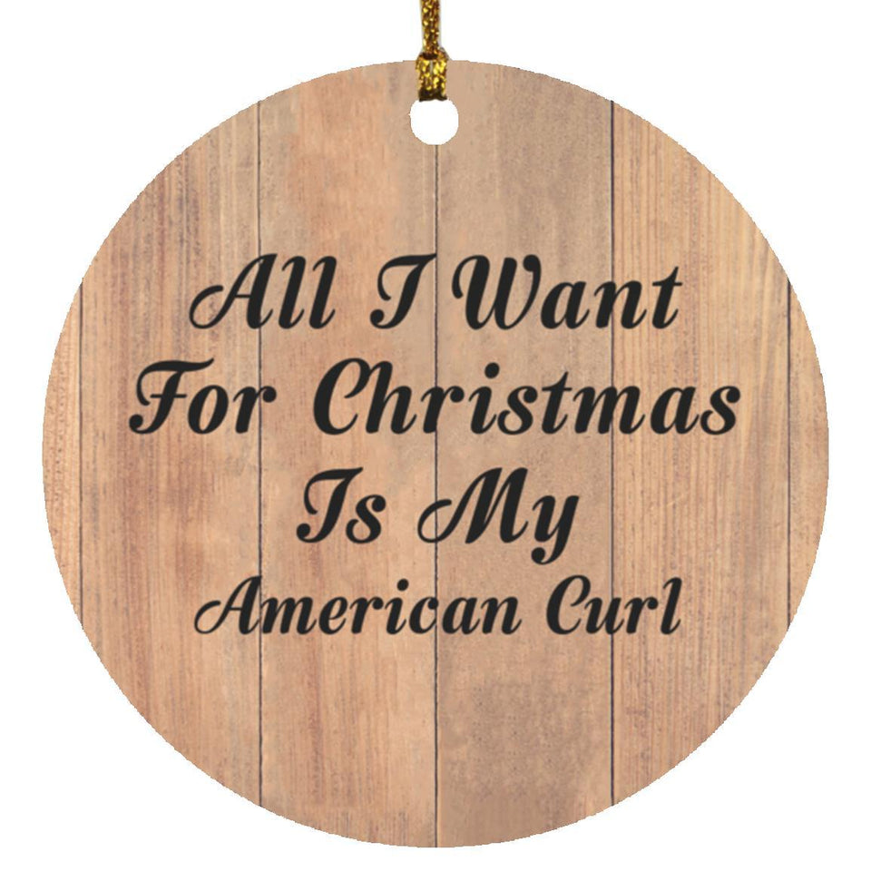 All I Want For Christmas Is My American Curl - Circle Ornament C