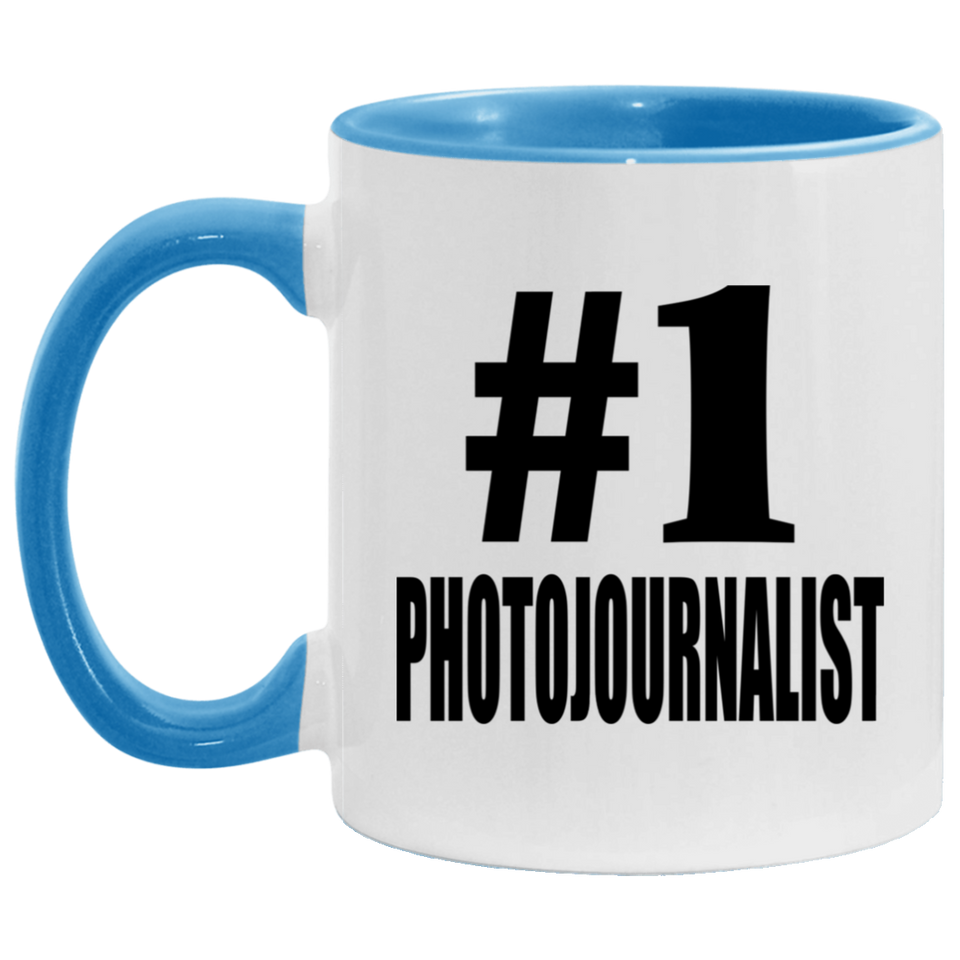 Number One #1 Photojournalist - 11oz Accent Mug Blue