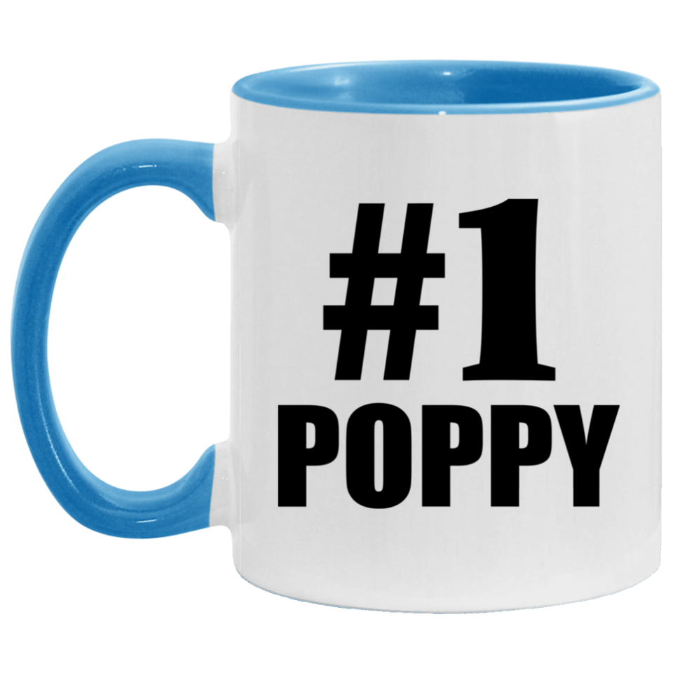 Number One #1 Poppy - 11oz Accent Mug Blue