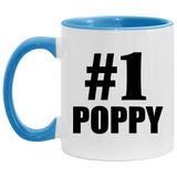 Number One #1 Poppy - 11oz Accent Mug Blue